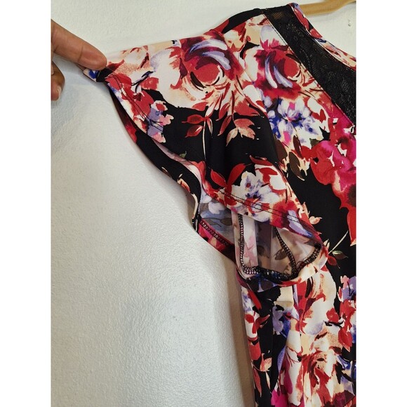 TORRID Floral Midi Skater Dress Plus Sz 2x Studio Knit Lace Whimsigoth Mature - Picture 8 of 15